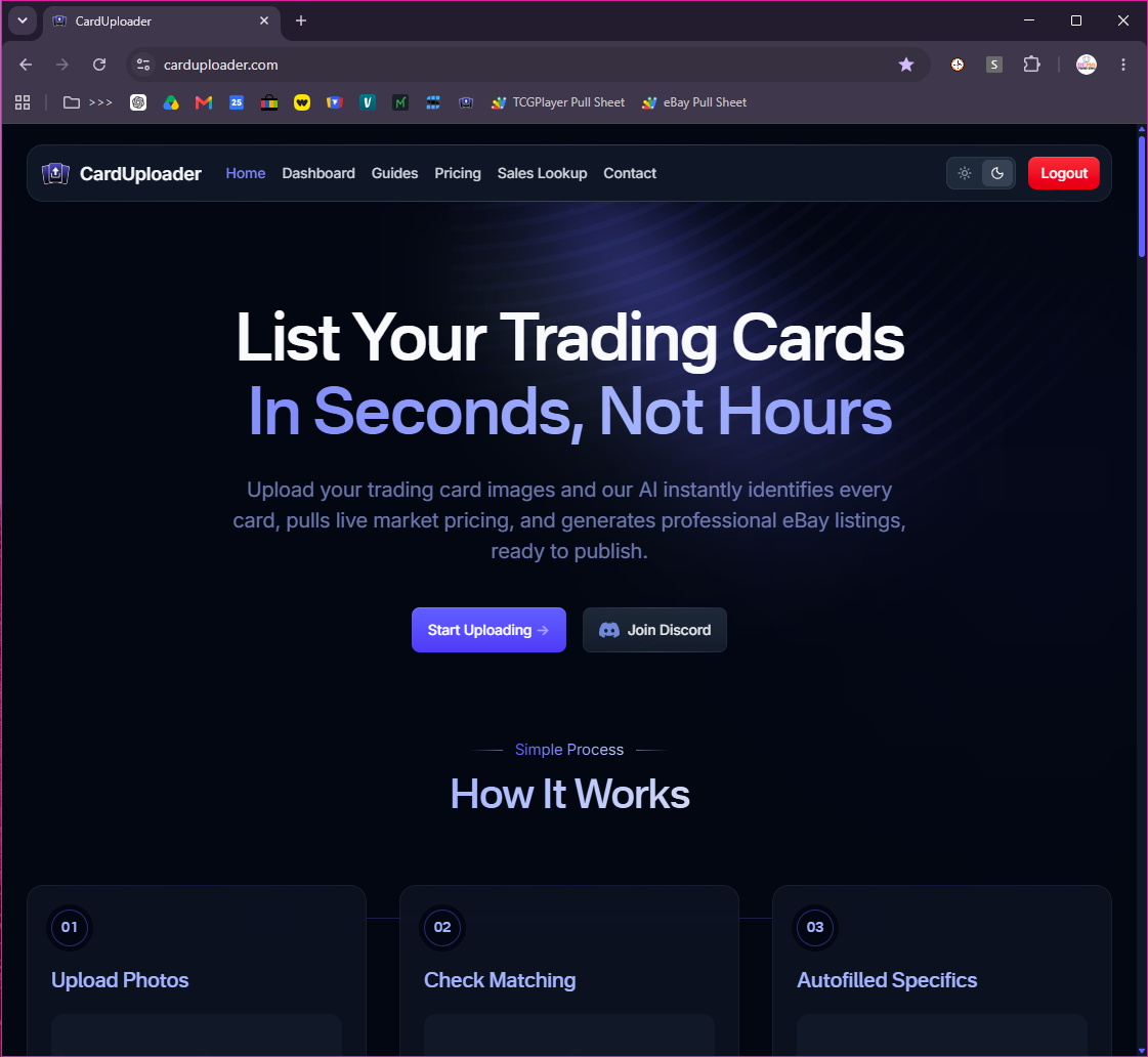 CardUploader website
